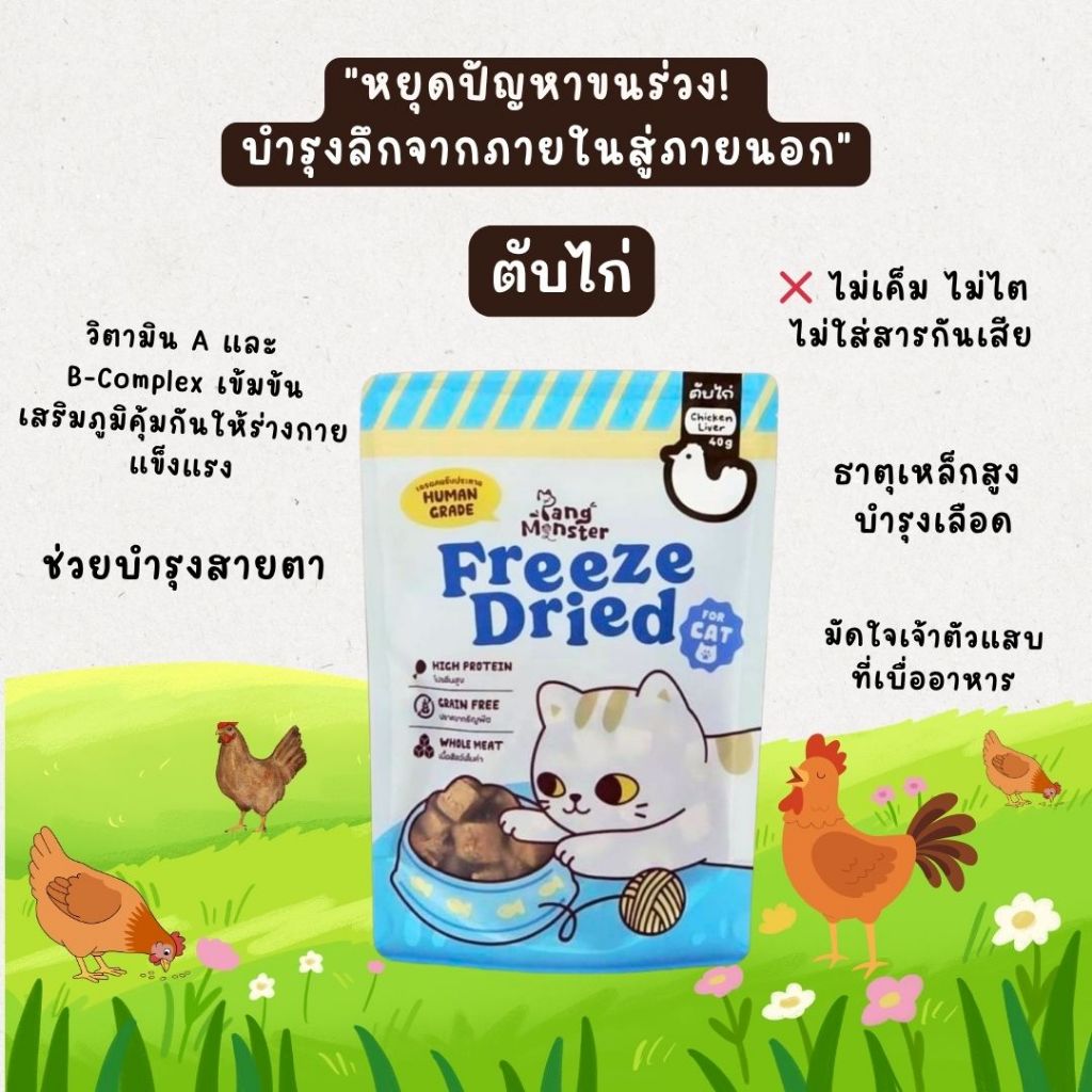 Pang Monster ตับไก่ฟรีซดราย (Chicken Liver)