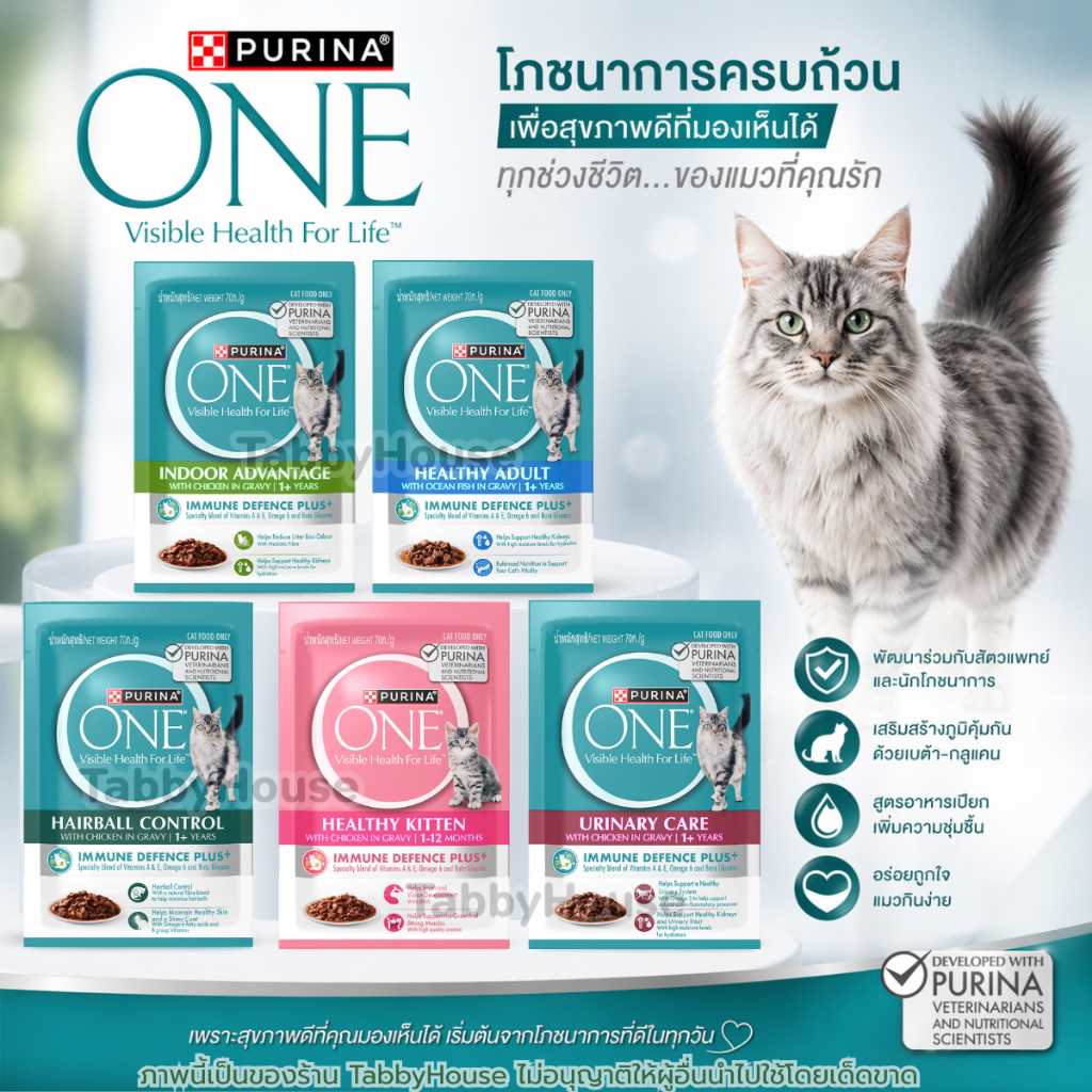 ยกกล่อง 12ซอง] Purina One เพียวริน่าวัน อาหารเปียกแมว อาหารแมว ซอง โปรตีนสูง บํารุงสุขภาพ แมวกินง่าย