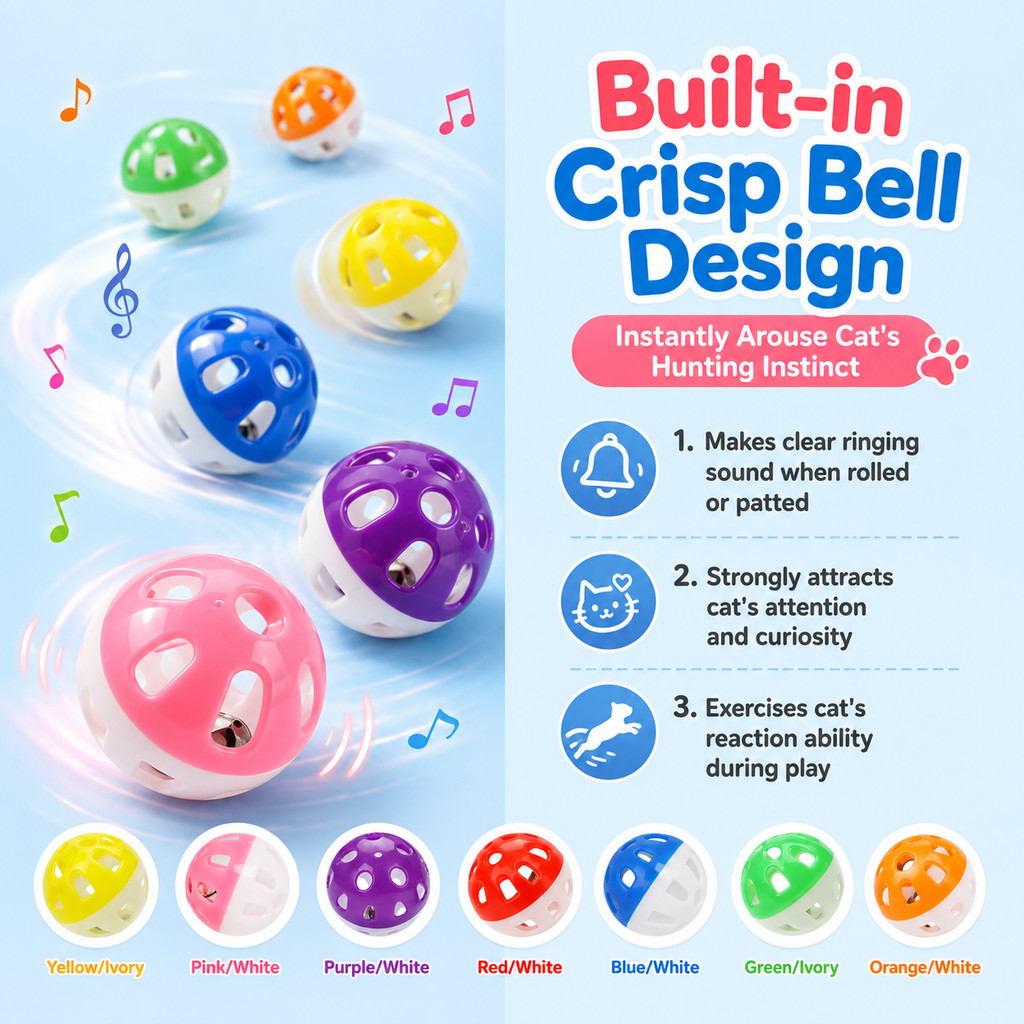 Dingdang Bell สัตว์เลี้ยง Chew ของเล่นสําหรับสุนัขแมว 1 PC Hollow พลาสติก Anti Bite บด Claw Teasing Cat Interactive สัตว์เลี้ยง Chew ของเล่น