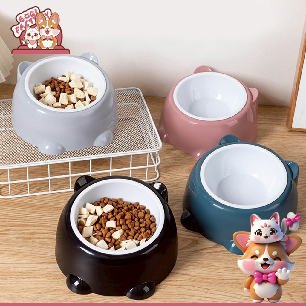 ชามอาหารแมว ชามอาหารหมา รูปร่างหูแมว ทรงเอียง15องศา XJbowl2