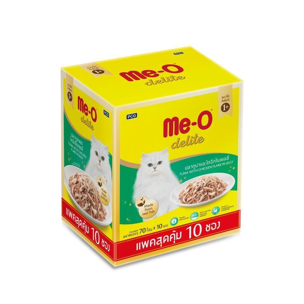 มีโอดีไลท์ ทูน่าไก่เยลลี่ มัลติแพค70กX10 MEO DELITE TUNA WITH CHICKEN MTP 70GX10