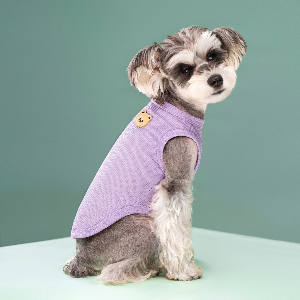เสื้อสัตว์เลี้ยงลายวาฟเฟิล 🐶🐱 เสื้อกล้ามสําหรับหน้าร้อน รุ่นใหม่ เหมาะสําหรับสุนัข–แมวตัวเล็กถึงกลาง เทดดี้ บิชอง
