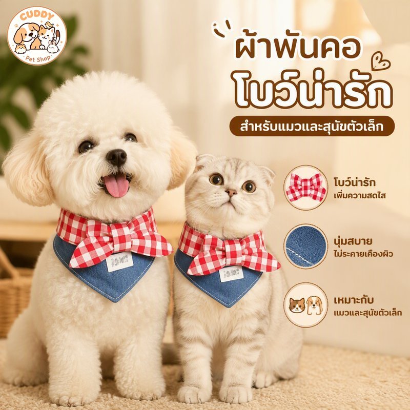 ผ้าพันคอแมว ปลอกคอสามเหลี่ยม ลายยีนส์ โบว์น่ารัก นุ่มสบาย สําหรับแมว สุนัขเล็ก ไซส์ XS S M L