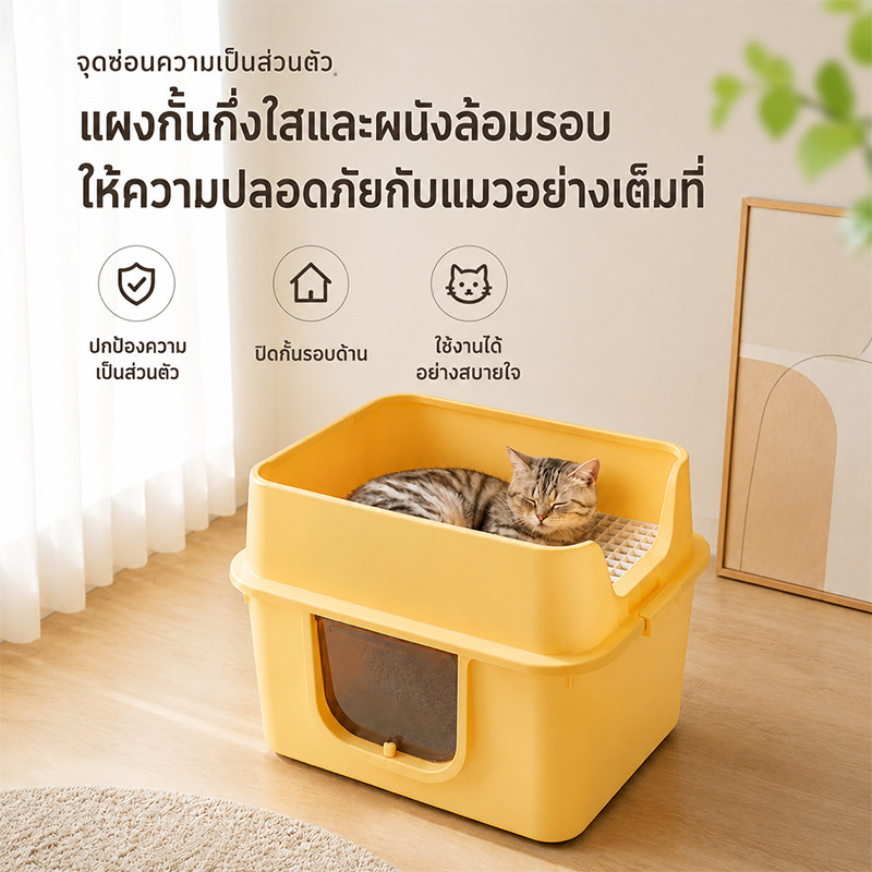 ห้องน้ําแมวตัวใหญ่ ถาดทรายแมว กระบะทรายแมว ห้องน้ําแมวใหญ่ cat litter box ห้องน้ําแมวขนาดใหญ่ ห้องน้ําแมว ป้องกันกลิ่น