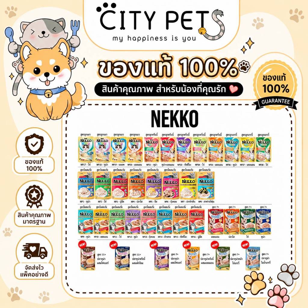 ยกลัง 48ลัง) Nekko อาหารเปียกแมวเน็กโกะ (1ออเดอร์ไม่เกิน 2ลัง)(ไม่รับเครมซองยับค่ะ)