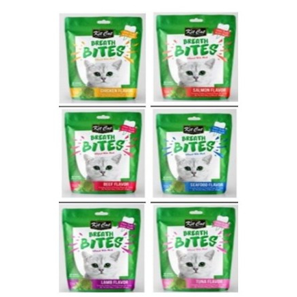 ซองเขียว] Kit Cat Breath Bites 60g.ขนมแมว ขนมขัดฟันแมว ทรีทแมว เพื่อสุขภาพช่องปาก