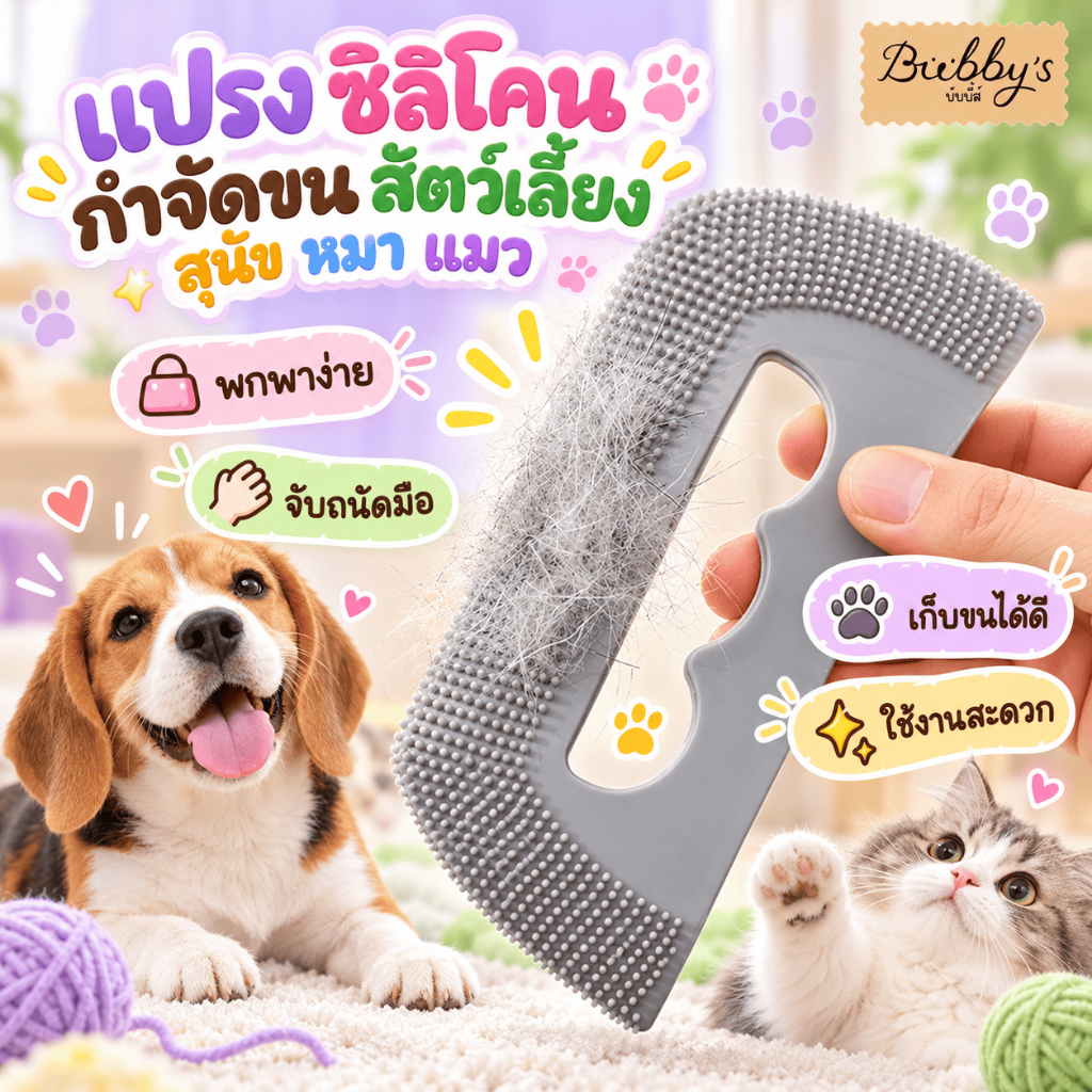 MG-1363 Bubby's แปรงเก็บขนสุนัขแมว Scraper ตัวช่วยแม่บ้าน ขนหลุดออกง่าย 💕🧹 บับบี้ Bubby By Magic pet
