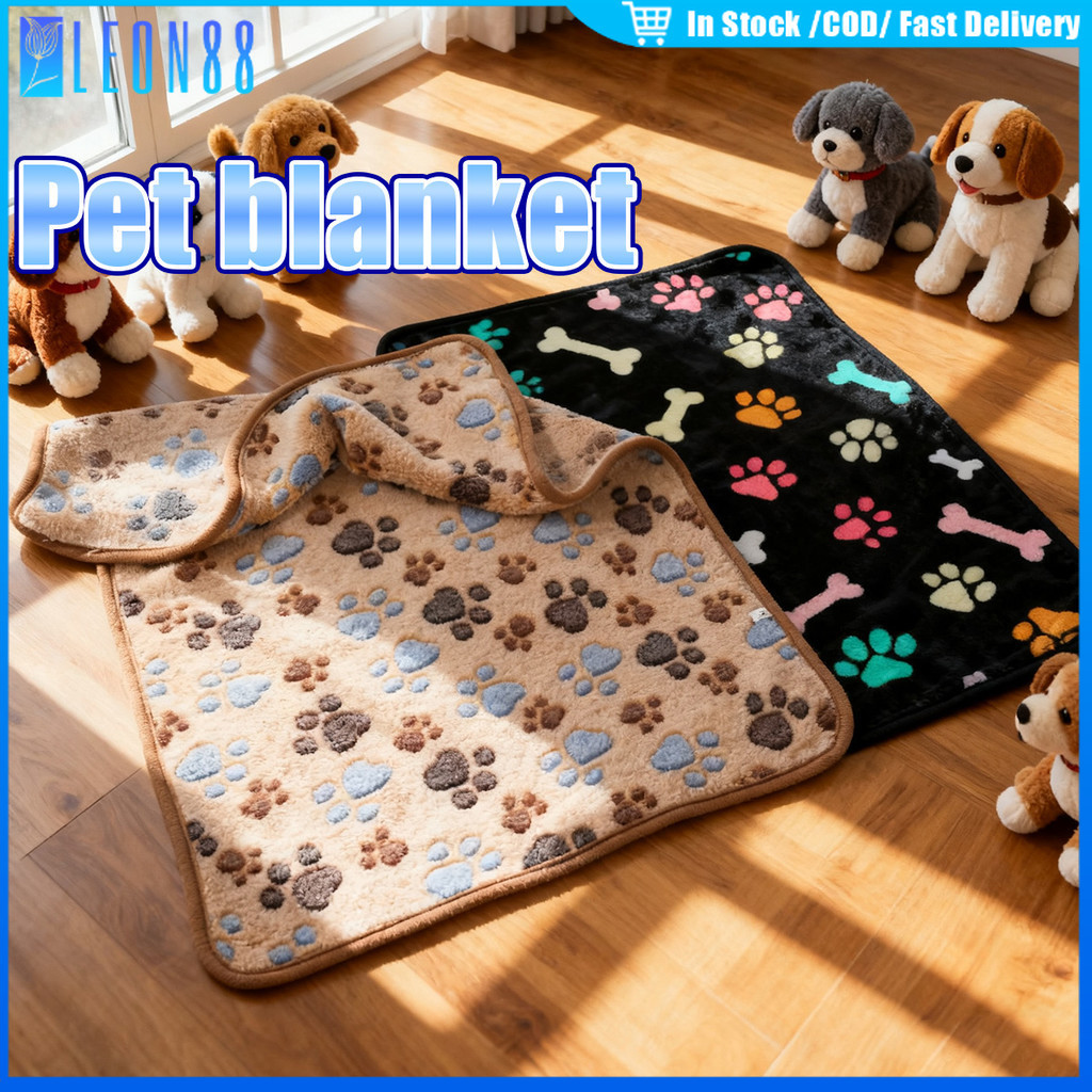 ของมาใหม่!ผ้าห่มสัตว์เลี้ยง ผ้ารองที่นอนสําหรับสุนัข แมว พื้นใหญ่76*53CM ทําจากผ้ากํามะหยี่นุ่มนวล