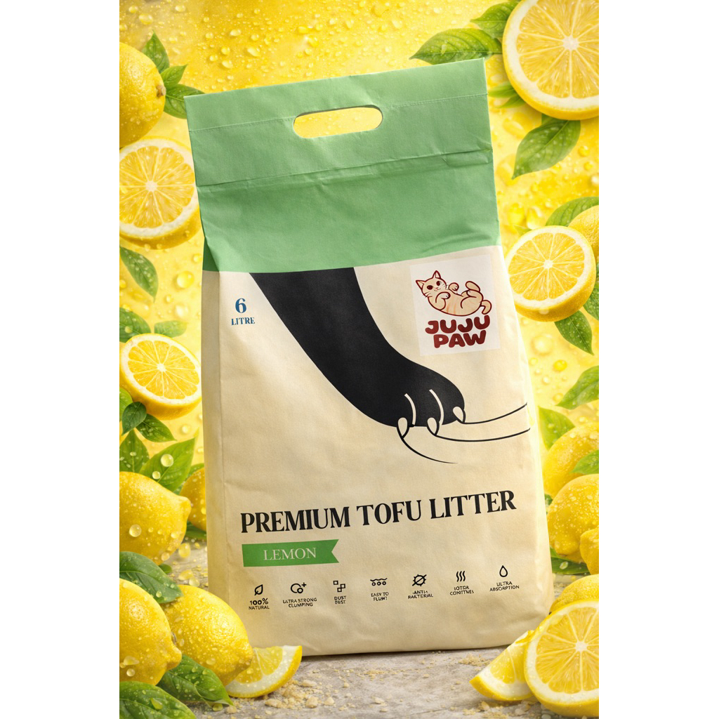 6ลิตรLEMON:ทรายแมวเต้าหู้พรีเมี่ยม