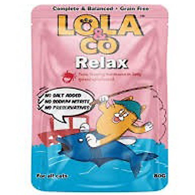 โลล่าแอนด์โคอาหารแมวทูน่าหน้าปูอัดในเจลลี่ 80กรัม Lola&Co Cat Food Tuna Topping Kanikama in Jelly 80g