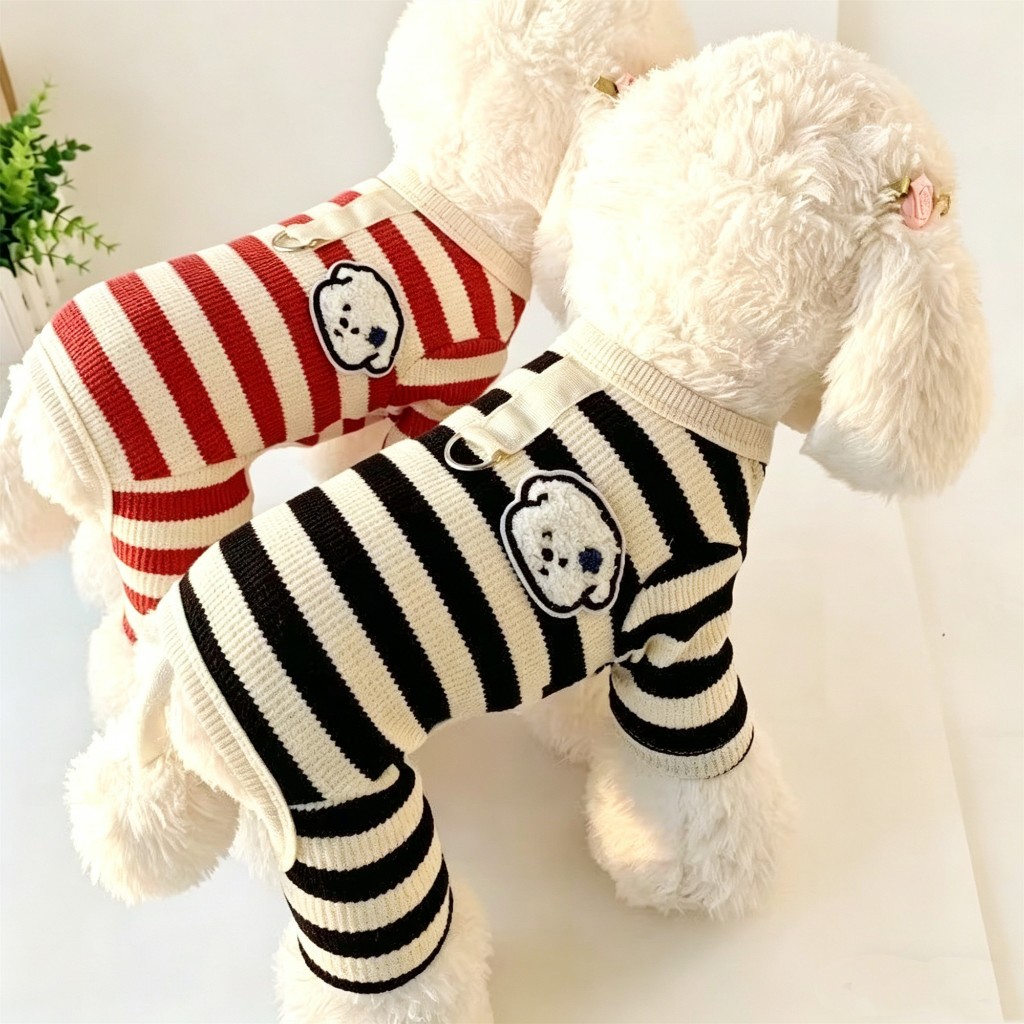 ชุดนอนผ้านิ่มลายน่ารัก ชุดสี่ขา For PET เสื้อผ้าสัตว์เลี้ยง สุนัข หมา แมว