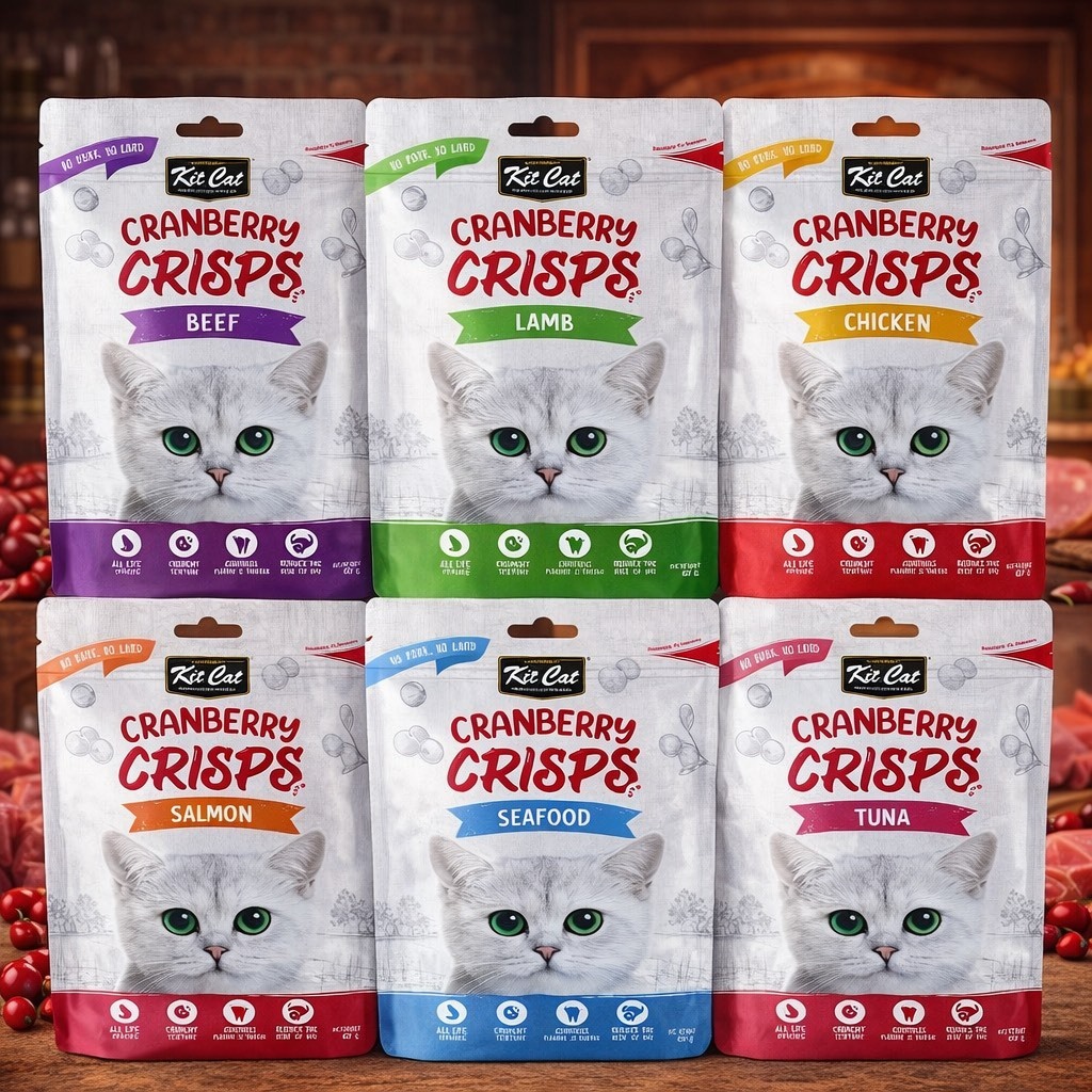 KIT CAT CRANBERRY CRISPS ขนมขัดฟัน สําหรับแมว ขนาด 60 กรัม