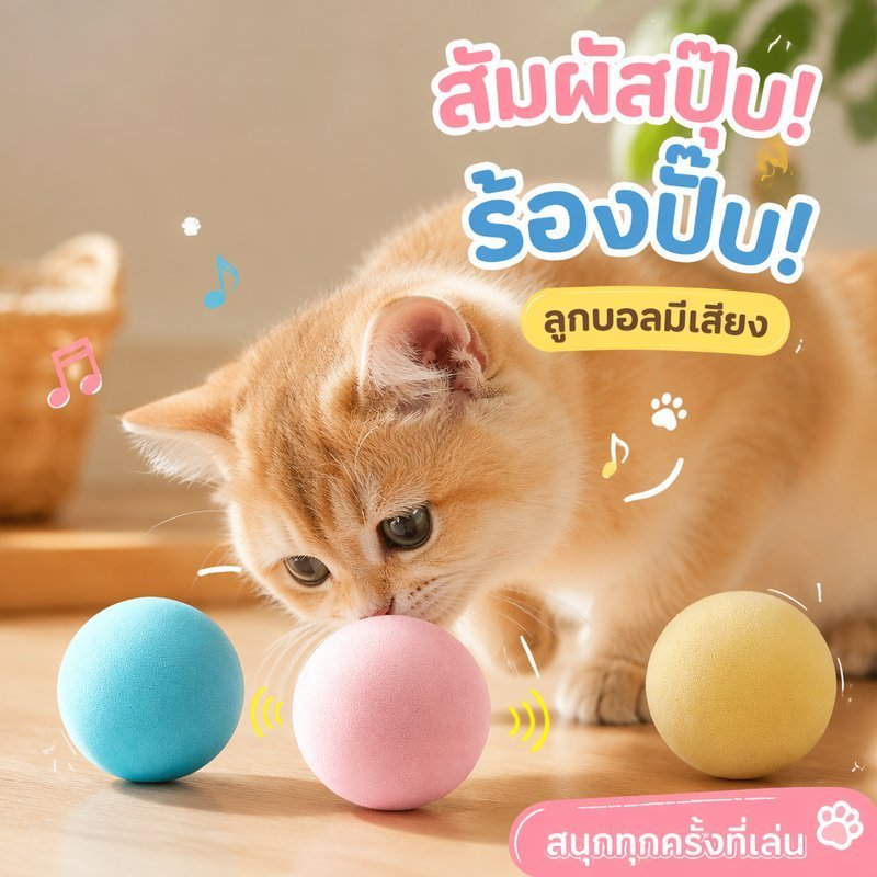 แมวของเล่นบอลสมาร์ทสัมผัสเสียงบอลโต้ตอบล่าสัตว์เล่นหญ้าชนิดหนึ่งเติมสัตว์เลี้ยงของเล่น