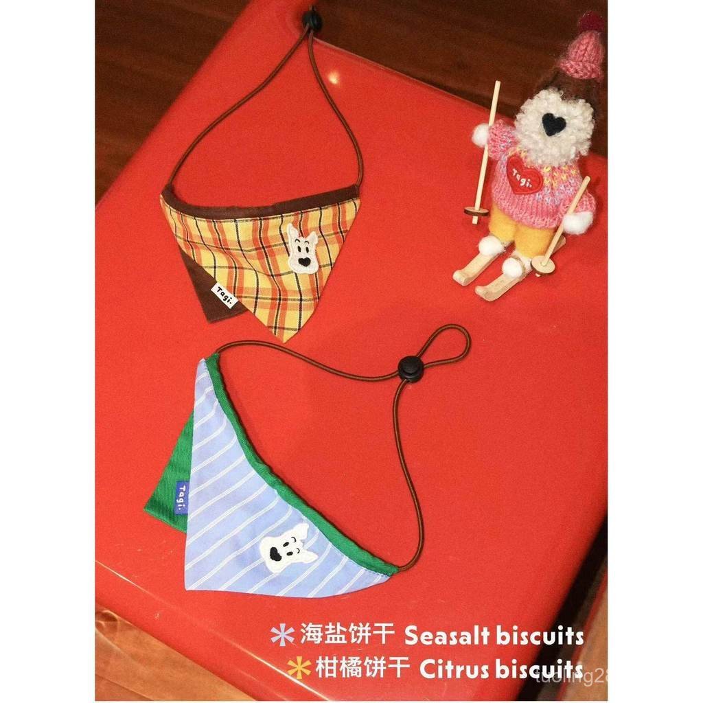 Tagi สัตว์เลี้ยงน้ําลายผ้าเช็ดตัวแมวสุนัขสามเหลี่ยมผ้าพันคอลายสก๊อต Bib Puppy Bib Four Seasons Universal tagi สัตว์เลี้ยง