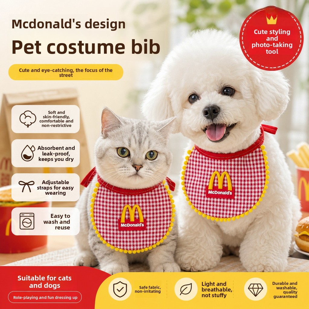 Pet Costume Bib, Dog Bandana, Role Play Neck Scarf for Cats & Dogs