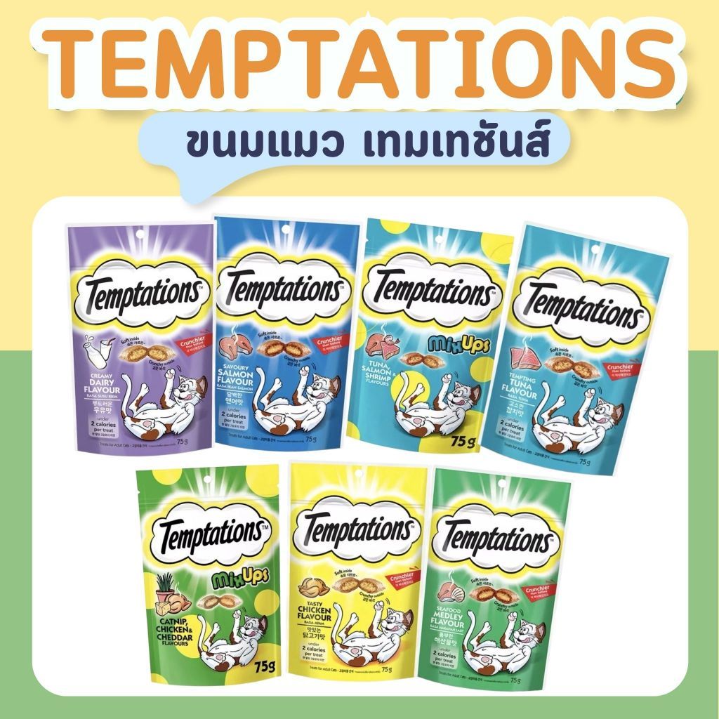 TEMPTATIONS เทมเทชันส์ ขนมแมวทุกรสชาติ