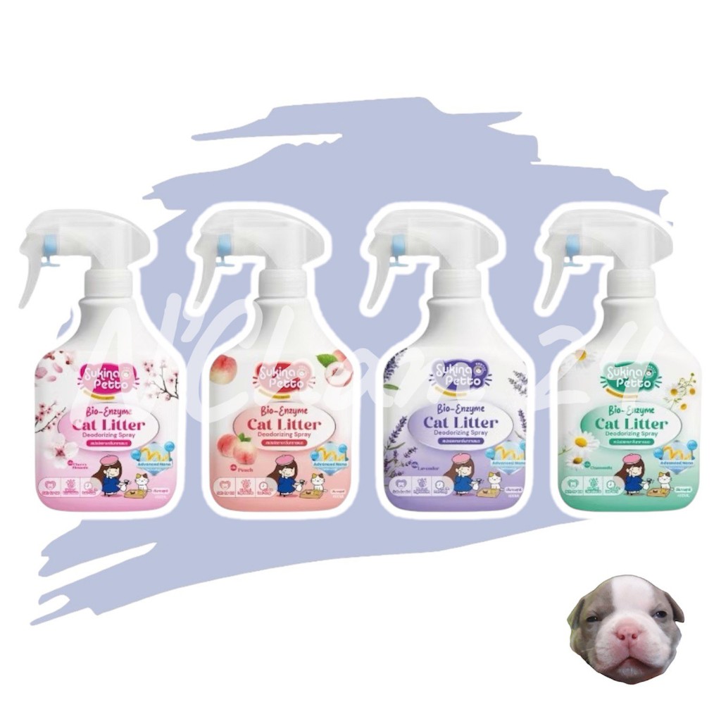 Sukina Petto สเปรย์สลายกลิ่นทรายแมว 400ml
