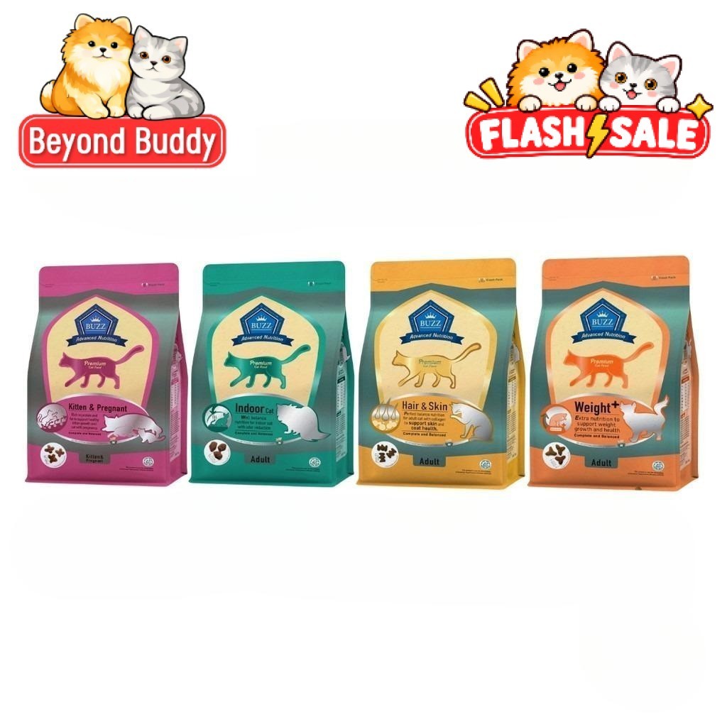 Flash Sale] Buzz Premium Advance Nutrition อาหารแมวเกรดพรีเมี่ยม อาหารเม็ดแมวบัซซ์ ขนาด 3 กิโลกรัม