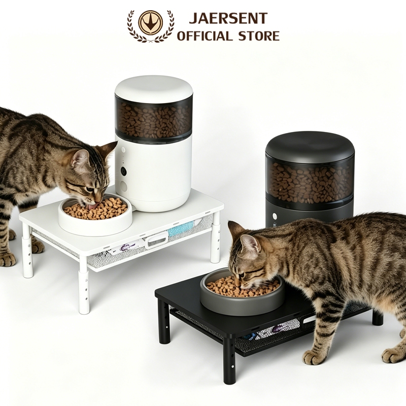 JAERSNET ฐานเพิ่มความสูงสําหรับเครื่องให้อาหารสัตว์เลี้ยง ปรับความสูงได้: 10-12-14 ซม. ปกป้องกระดูกสันหลังของแมวของคุณ
