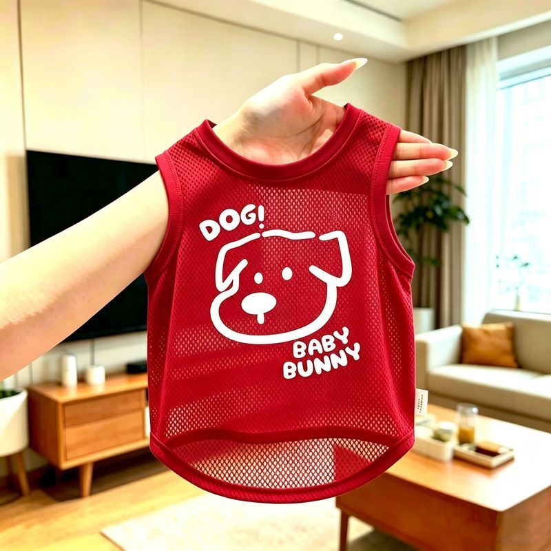 พร้อมสต็อกจัดส่งภายในสองชั่วโมง) สัตว์เลี้ยงแมวแมวสุนัขเสื้อผ้าฤดูใบไม้ผลิฤดูร้อนเส้นที่เรียบง่ายลูกสุนัขเย็นตาข่ายเสื้อกั๊กบางแมวขนาดเล็กขนาดกลาง-ขนาด