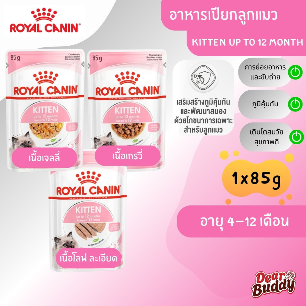 Royal Canin Kitten Pouch (โรยัล คานิน) อาหารเปียกสําหรับลูกแมว อายุ 4 - 12 เดือน 1 ซอง