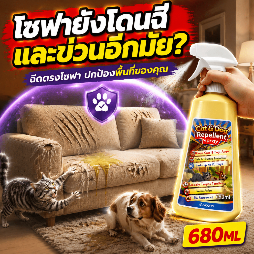 ได้กลิ่นแล้วก็วิ่งหนีไป🐱 สเปรย์ไล่หมา ยาไล่แมว 680ml กันแมวฉี่ กันแมวขึ้นรถ ไล่แมวจรจัด