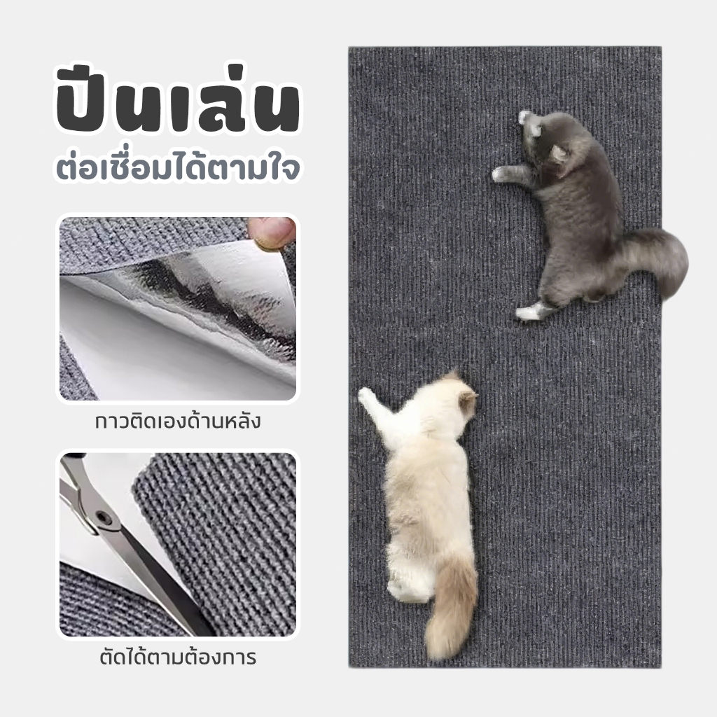 PETStar1 พรมแมวนุ่มสุด! ตัดแนวติดผนัง-โซฟาได้ ดึงดูดน้องแมวให้มาเกาะข่วนแทนจุดเดิม ป้องกันการขีดข่วนเฟอร์นิเจอร์อย่างได