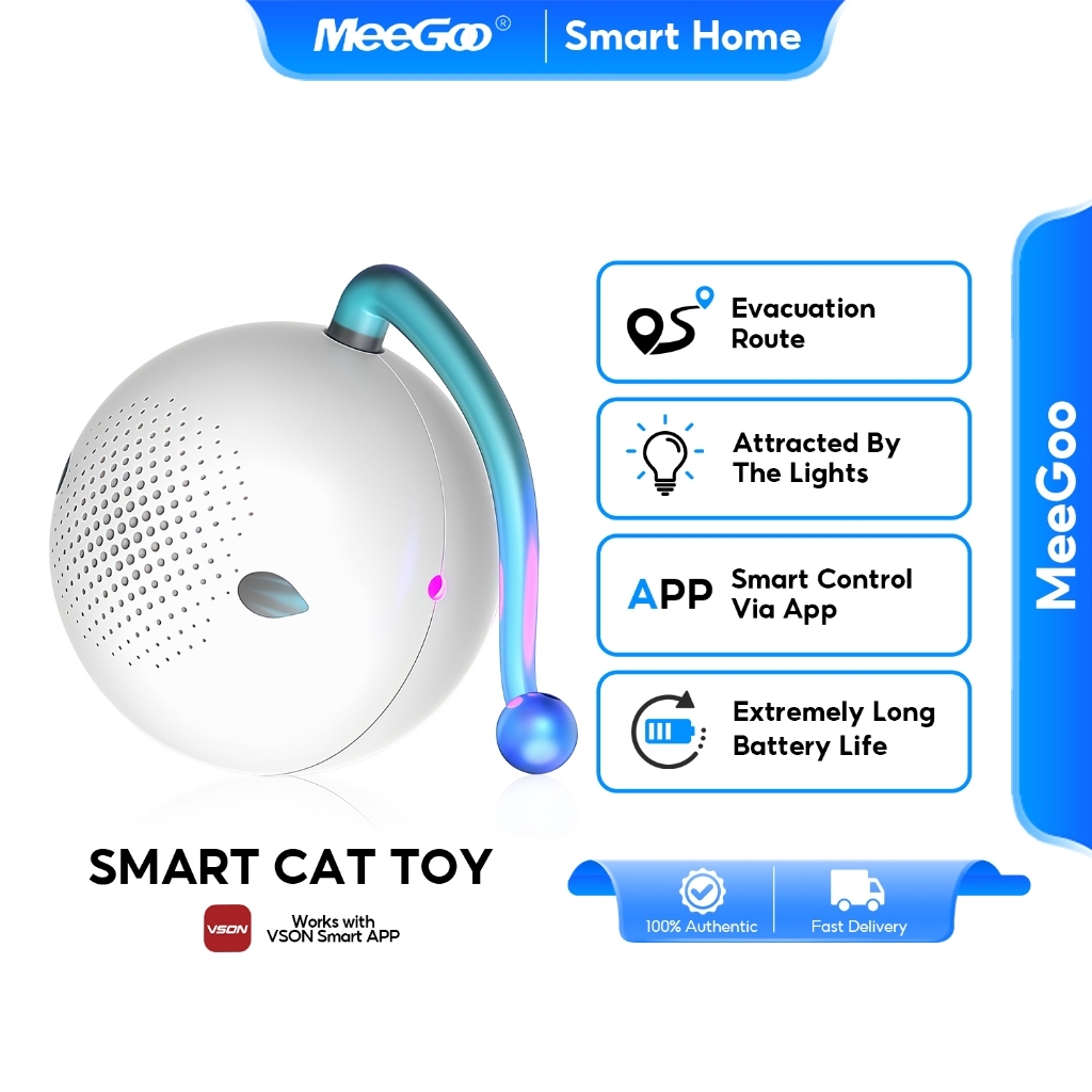 MeeGoo Smart Cat Toy Ball ของเล่นแมวอัตโนมัติ รองรับการควบคุมผ่านAPP Type-C ชาร์จ ของเล่นสัตว์เลี้ยง