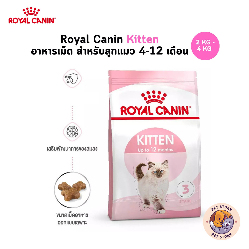 Royal Canin Kitten อาหารเม็ด สําหรับลูกแมว อายุ 4 - 12 เดือน ขนาด 2 Kg - 4 Kg
