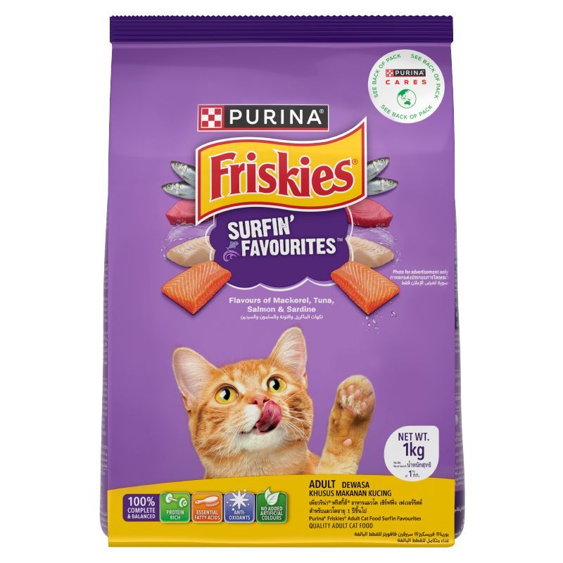 ฟริสกี้ส์เซิร์ฟฟิ่งเฟเวอร์ริสต์ 1กก. FRISKIES Surfin favorite 1kg