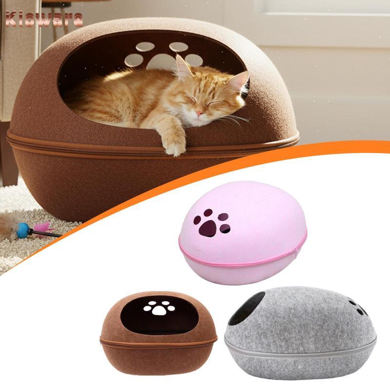 Kloware] Felt Cat Bed Cave Pet Sleeping Bed Hideaway Bed for Puppy Indoor Cat Kitty