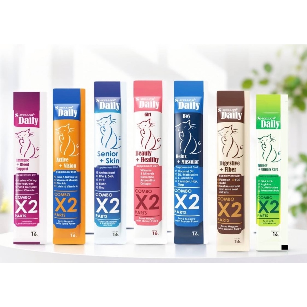 12ซอง/24ซอง[1กล่อง]ขนมแมวเลียเอสเมโล่ เดลี S-mellow Daily ขนาด 16กรัม