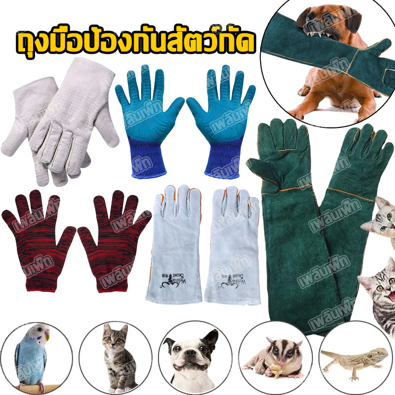 ถุงมือผ้ากันกัด ถุงมือกันข่วน ถุงมือสัตว์ ถุงมือผ้ากันกัด สําหรับการจับสุนัข แมว ชูการ์ กระรอก แฮมสเตอร์