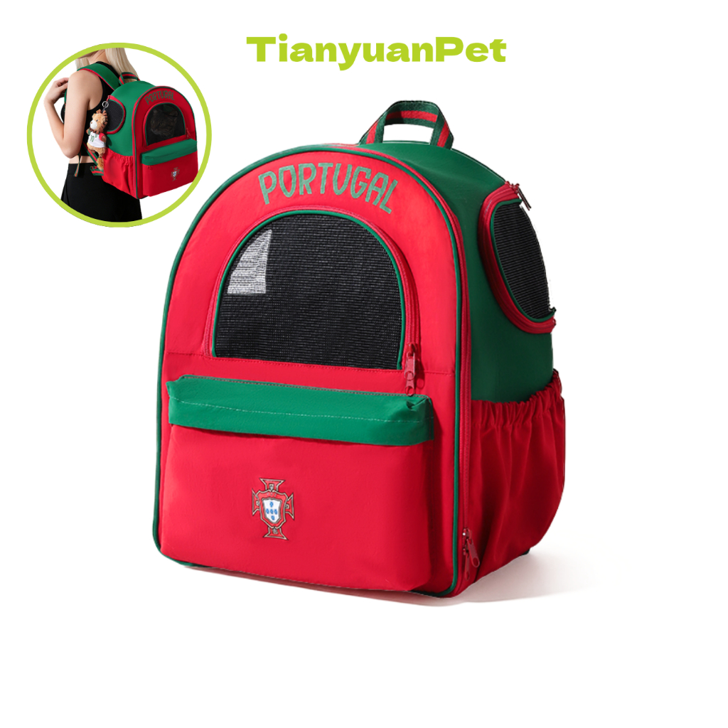 กระเป๋าใส่แมว Pet carrier bag พื้นที่กว้าง ระบายอากาศดี ใช้งานได้หลายแบบ มีช่องเก็บของรอบด้าน Tianyuan Pet