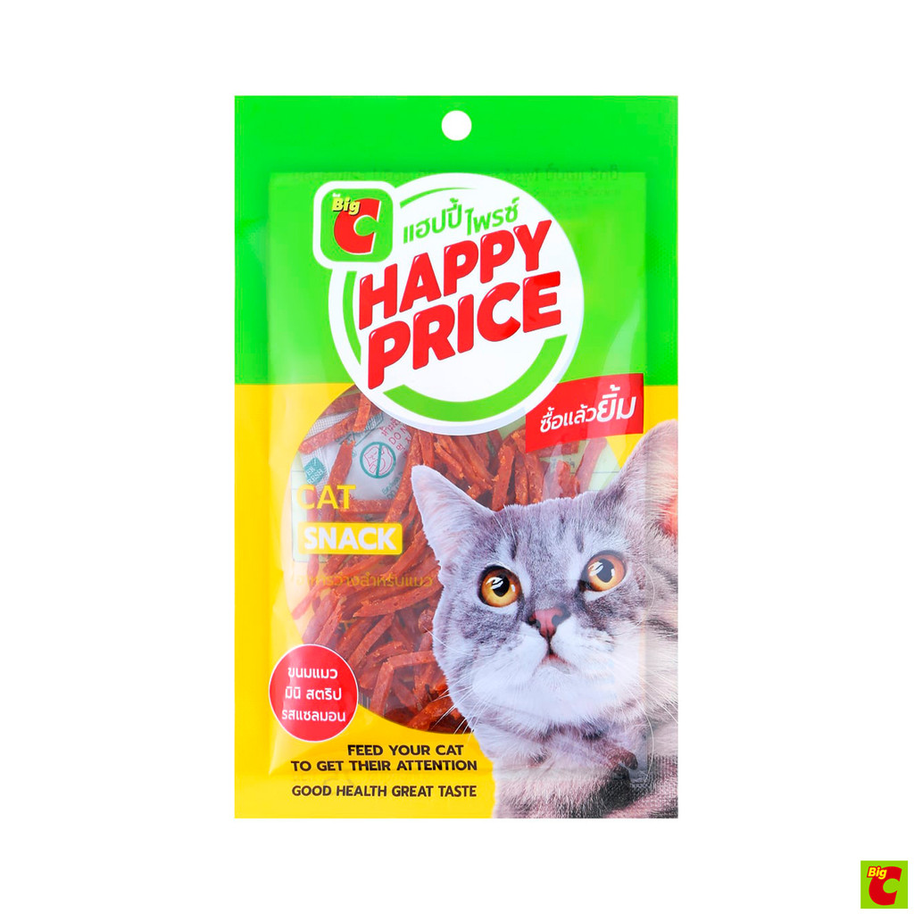 บิ๊กซี แฮปปี้ ไพรซ์ ขนมแมว มินิ สตริป รสแซลมอน 25 ก