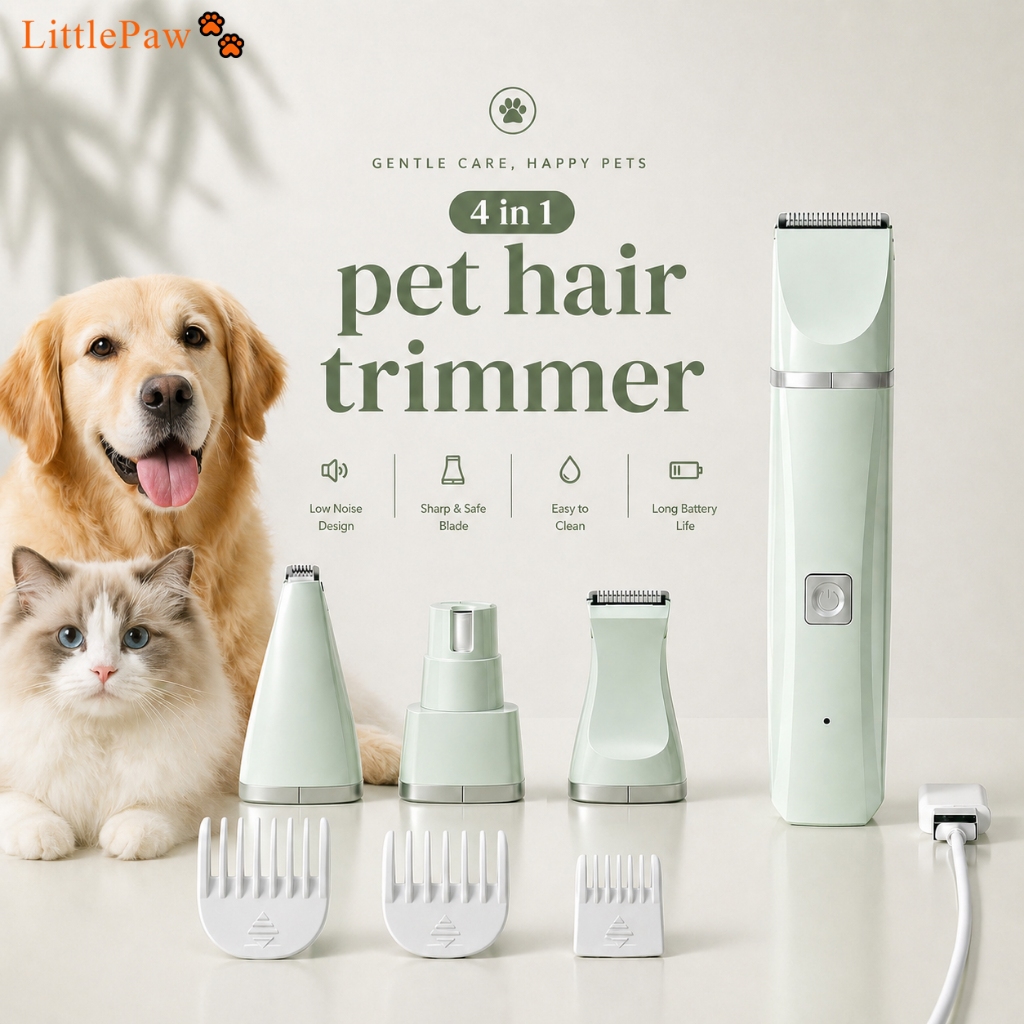 สัตว์เลี้ยงไฟฟ้าเครื่องโกนหนวดสุนัขแมวกรูมมิ่งชุดผมTrimmerเสียงรบกวนต่ําUSBชาร์จHaiwan Peliharaan Elektrik Cukur Kucingชุด