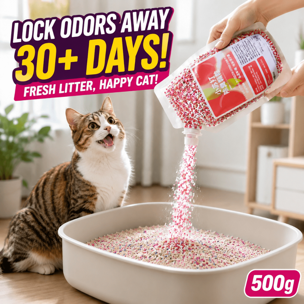 บ้านไม่เหม็นอีกต่อไป🐈ดับกลิ่นทรายแมว เม็ดดับกลิ่นทรายแมว 500g ดูดซับกลิ่นได้ดี สดชื่นยาวนาน