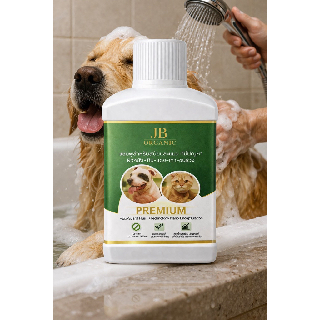 JB ORGANIC Shampoo แชมพูออแกนิก สําหรับสุนัขและแมว