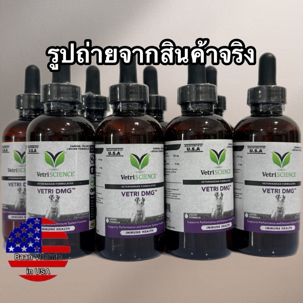 Clearance Sale! ของแท้ USA] VetriScience Vetri DMG Liquid (114 ml) วิตามินเสริมภูมิคุ้มกัน สุนัข แมว นก(EXP:04/27)