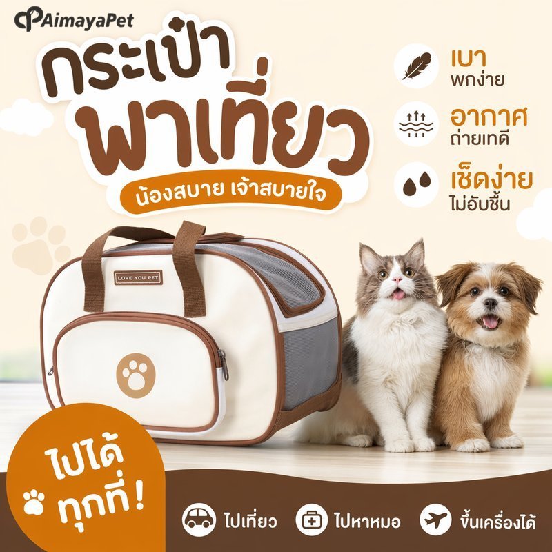 กระเป๋าใส่สัตว์เลี้ยง กระเป๋าแมว กระเป๋าหมา สะพายไหล่ ระบายอากาศ น้ําหนักเบา ซักได้ มีช่องหน้า