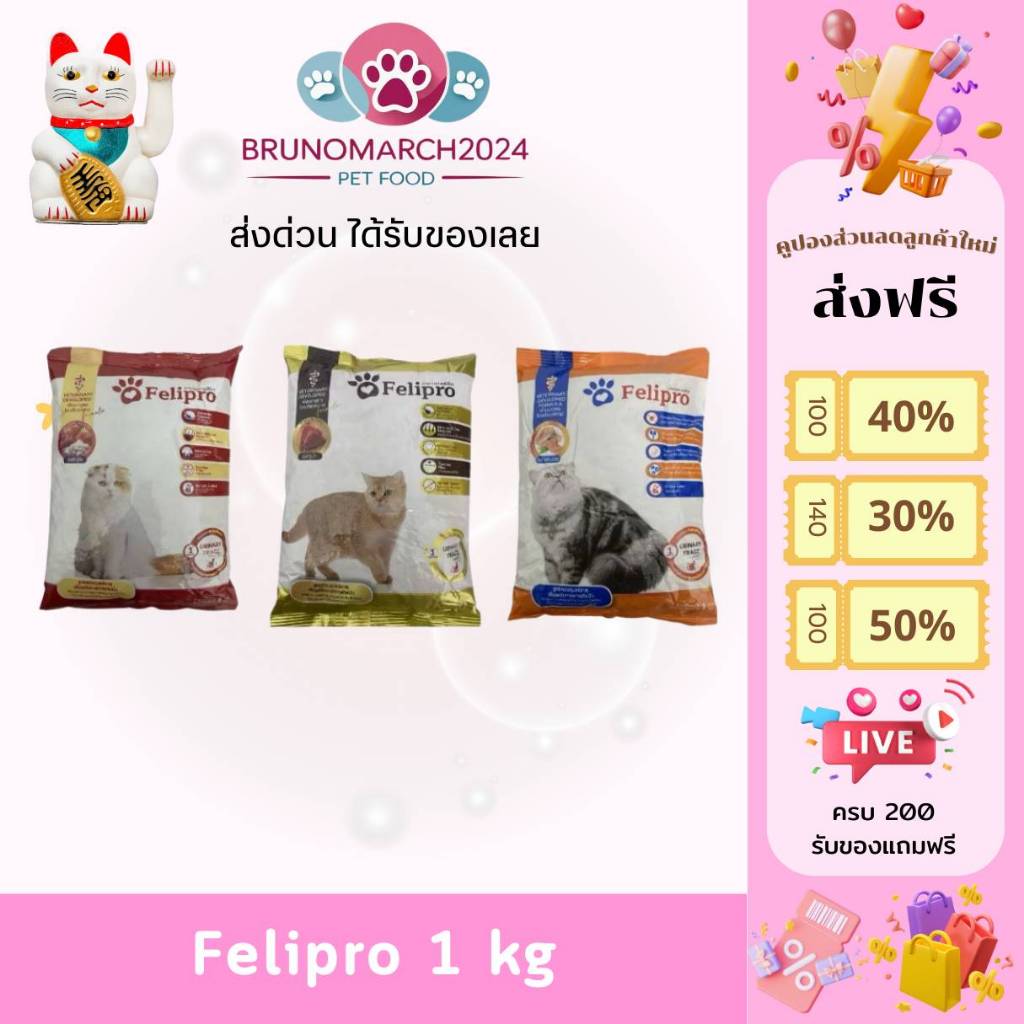 Felipro อาหารแมวลดการเกิดนิ่ว เฟลิโปร ไซส์ราคาประหยัด บรรจุ 1 กก