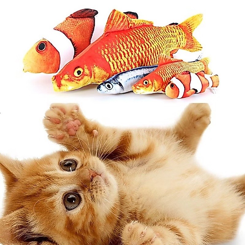 ของเล่นแมว, ของเล่นแมวรูปปลาเหมือนจริง, ของเล่นแมวสําหรับเล่นเอง, ของเล่นลูกแมว