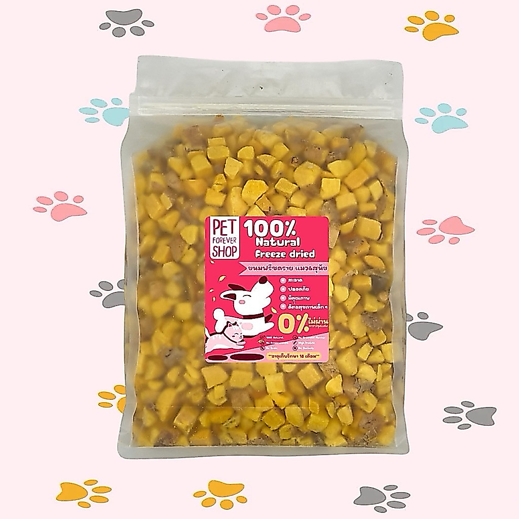 Pet ไข่แดงฟรีซดราย 100กรัม 200กรัม 500กรัม ฟรีซดรายแมว ขนมแมว ขนมสุนัข ขนมหมา Freeze Dried 100% ราคาสุดคุ้ม เกรดคนทานได้