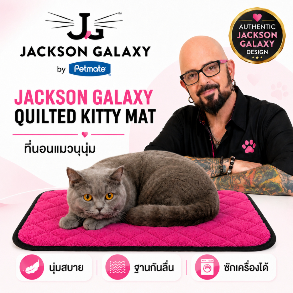 Jackson Galaxy Quilted Cat Mat with Soft Foam Cushion & Non Skid Base