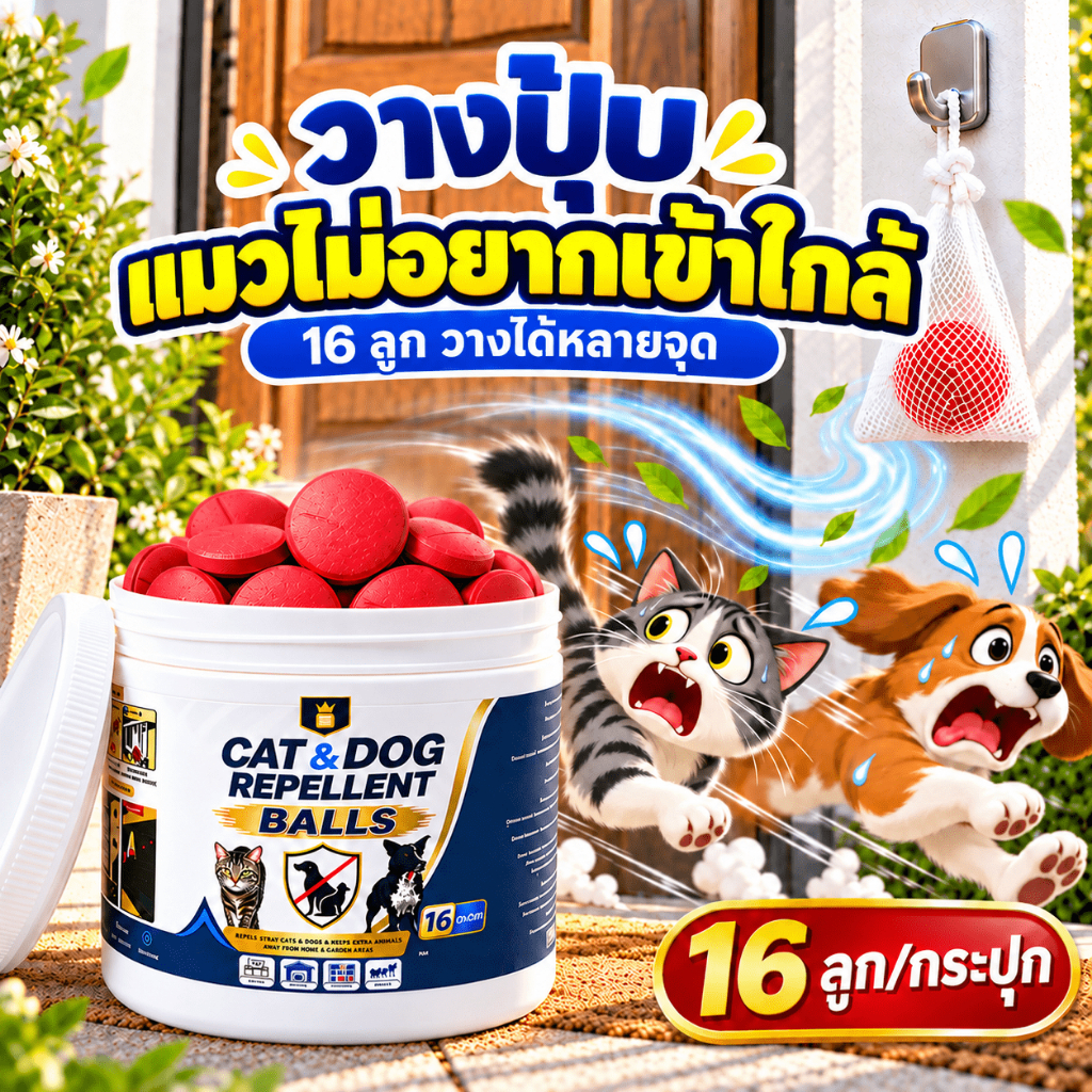 กลิ่นที่แมวไม่ชอบ ก้อนไล่แมว 16 ลูก ไล่แมว กลิ่นไล่แมว วางง่าย ใช้ได้นาน วางได้ทั่วบ้าน ปลอดภัยต่อคนและสัตว์เลี้ยง