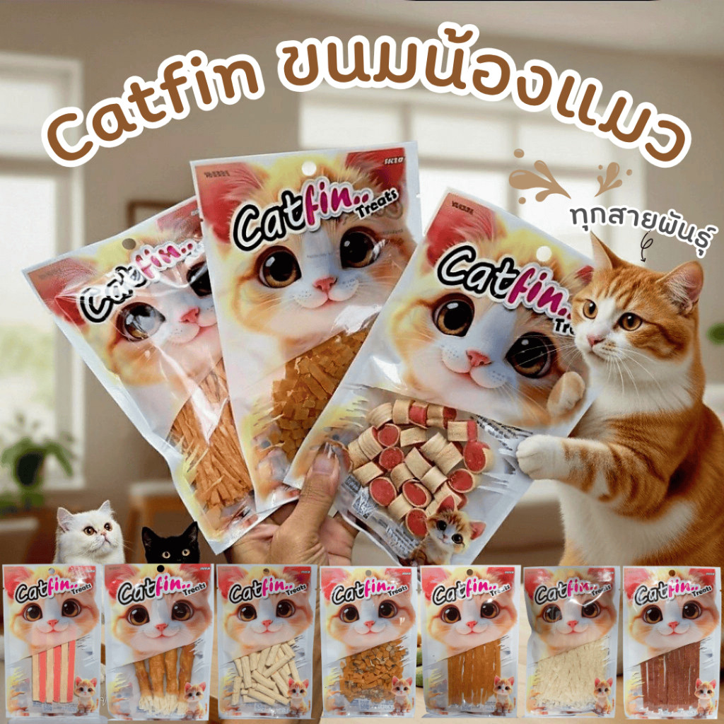Catfin (แคทฟิน) ขนมสําหรับน้องแมวทุกสายพันธุ์ อร่อย มีประโยชน์ เจ้านายชอบแน่นอน