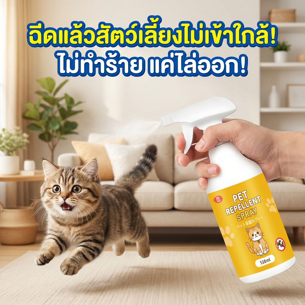 ไล่แมวแรง! สเปรย์ไล่แมว ไล่แมว ยาไล่แมว ไล่หมา ป้องกันสัตว์เลี้ยงฉี่ผิดที่ ปลอดภัย ไร้สารพิษ