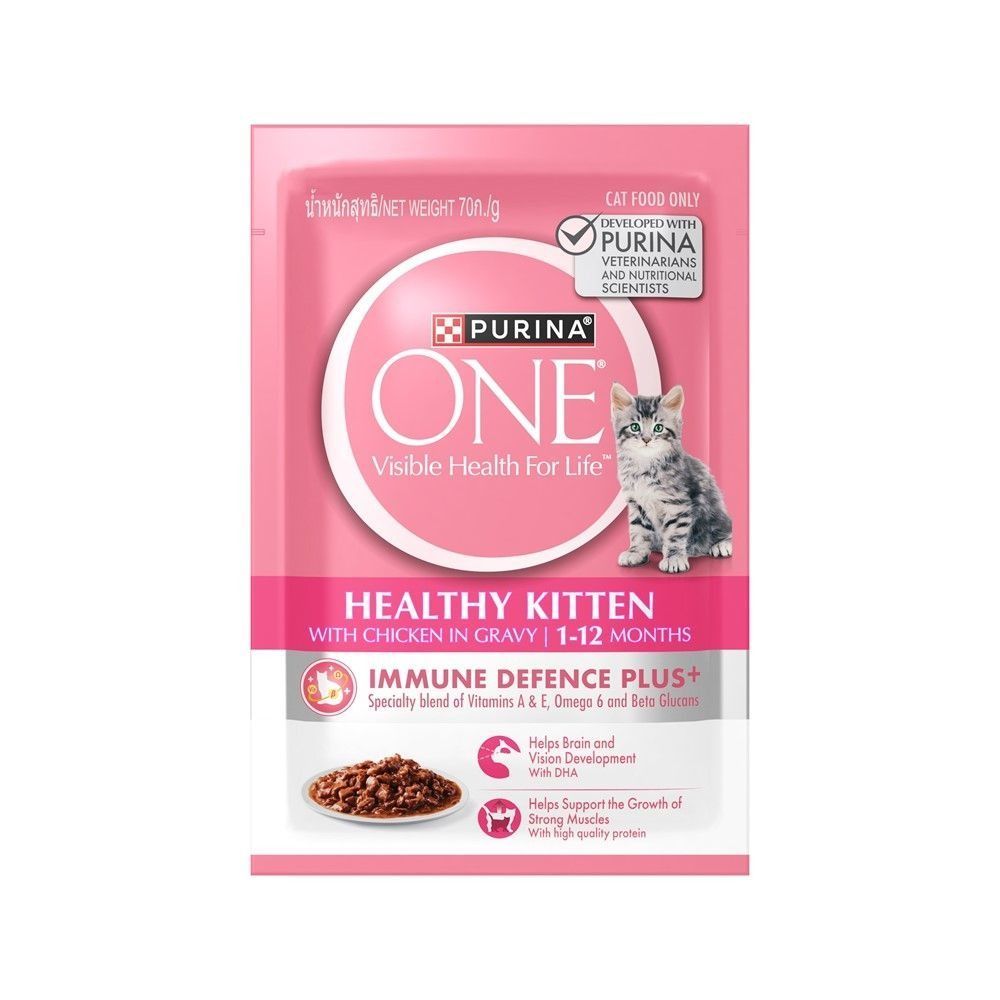 เพียวริน่าวัน ชนิดเปียก ลูกแมว ไก่ 70ก. PURINA ONE KITTEN CHICKEN POUCH 70G