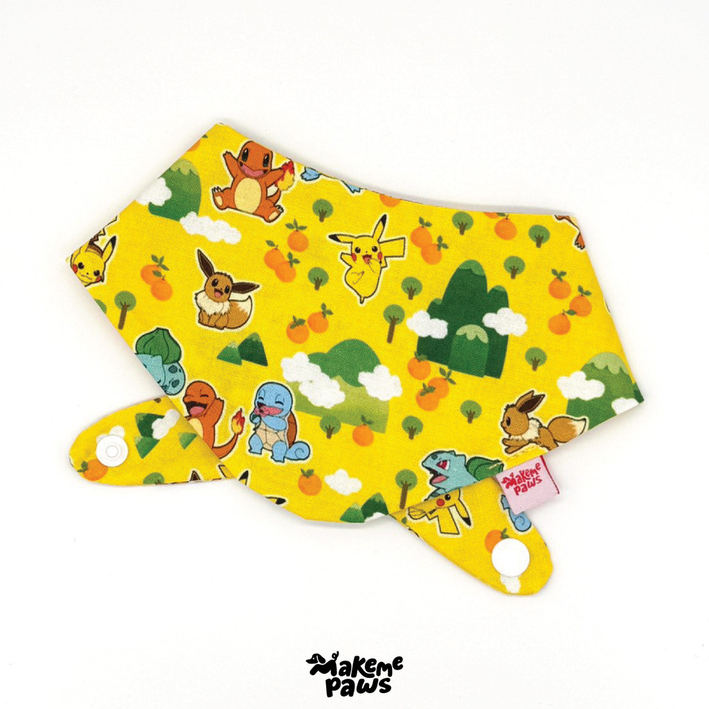 Pokemon bandana ลายโปเกมอน ผ้าพันคอสัตว์เลี้ยง สุนัข หมา แมว