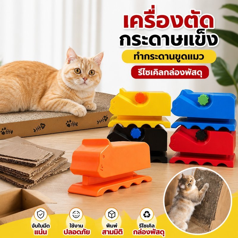 เครื่องตัดกระดาษลัง ทํากระดานขูดแมว รีไซเคิลกล่องพัสดุ จับใบมีดแน่น ปลอดภัย ใช้งานง่าย